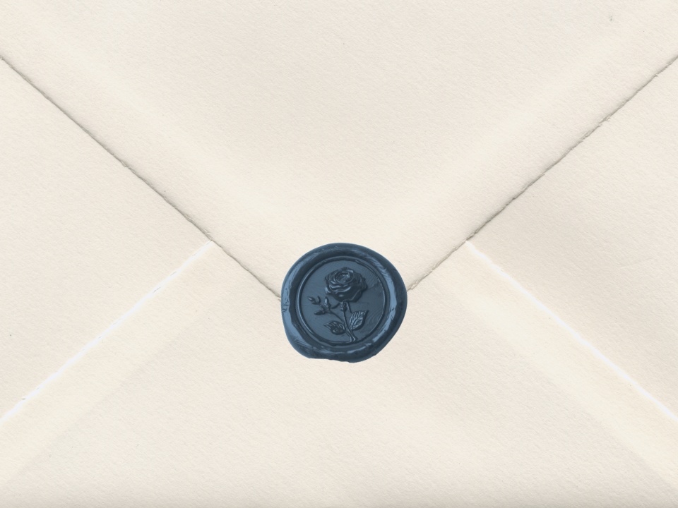 Sealed wedding invitation envelope