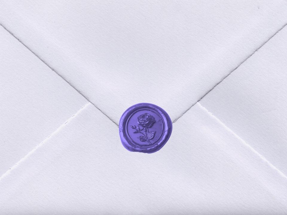 Sealed wedding invitation envelope