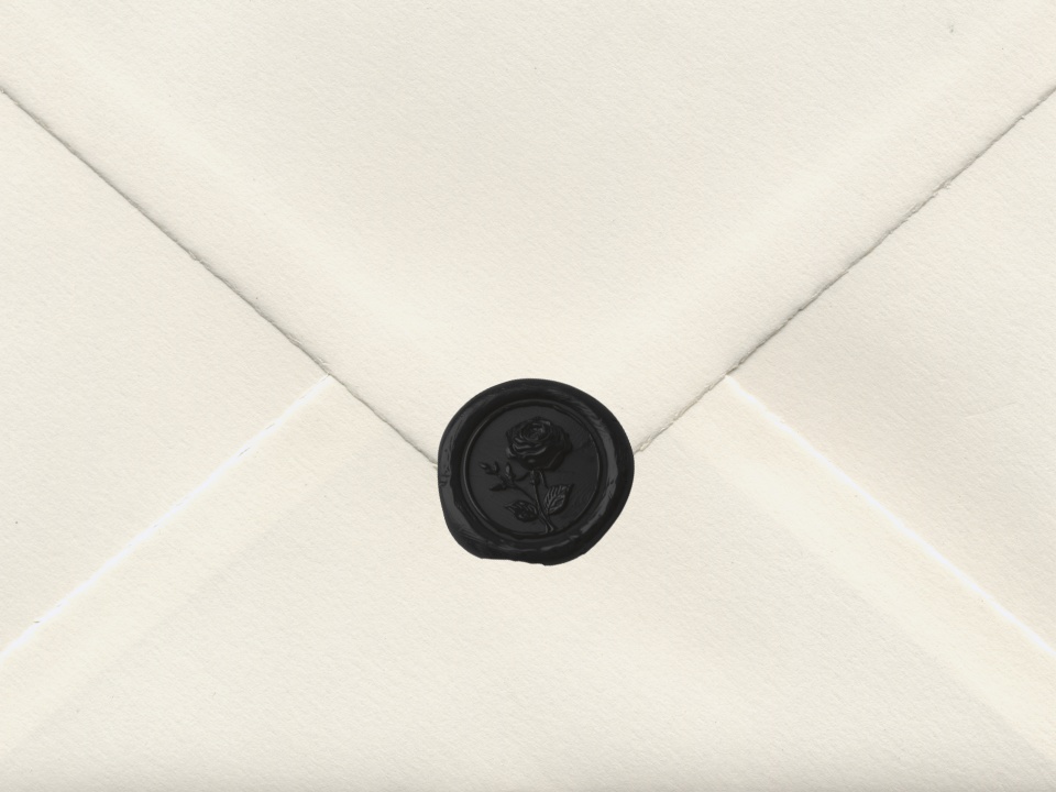 Sealed wedding invitation envelope
