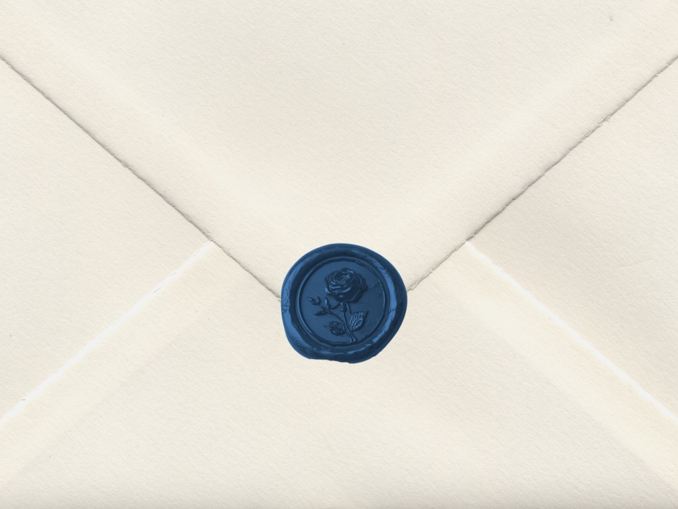 Sealed wedding invitation envelope