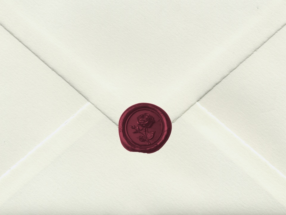 Sealed wedding invitation envelope