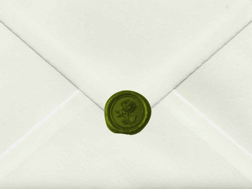 Sealed wedding invitation envelope