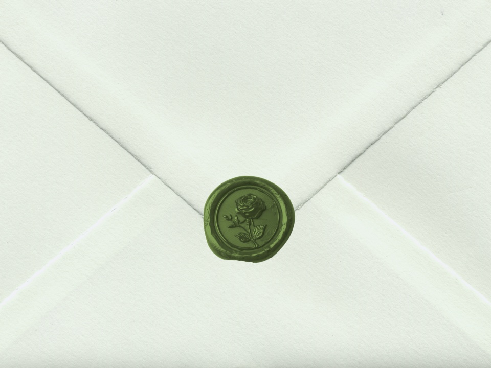Sealed wedding invitation envelope