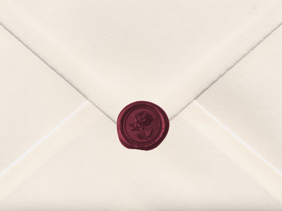 Sealed wedding invitation envelope