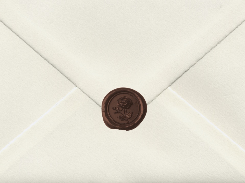 Sealed wedding invitation envelope