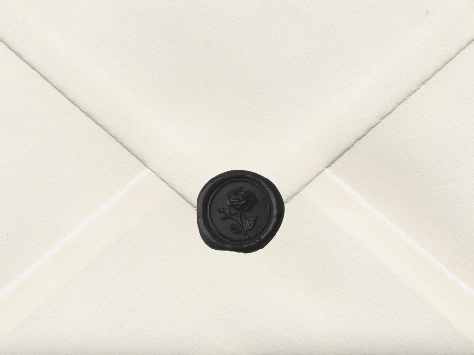 Sealed wedding invitation envelope