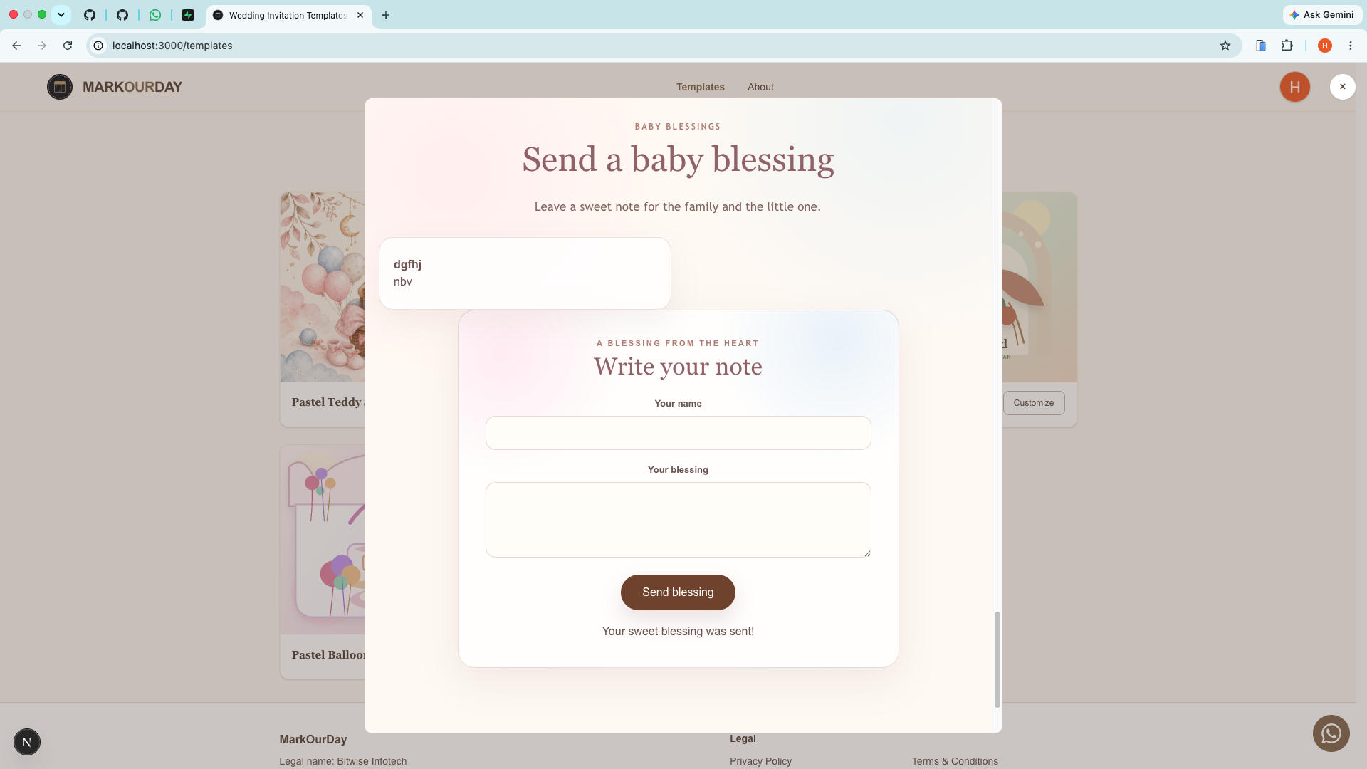 Baby shower watercolor theme